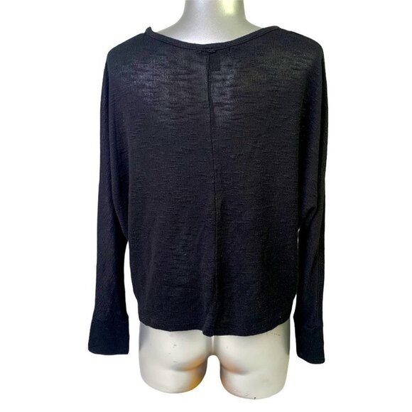 Bozzolo black oversized long sleeves  crop top - Picture 4 of 10